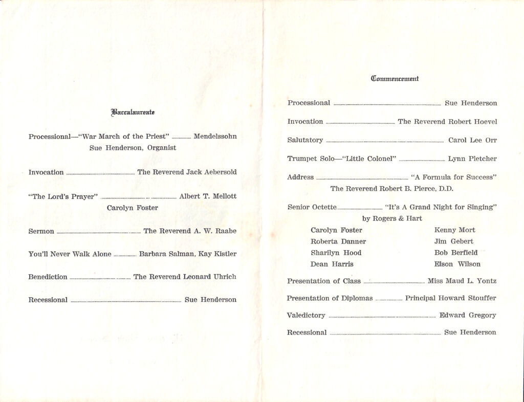 1952 PHS graduation program-inside 1 1952 PHS graduation program-inside 1